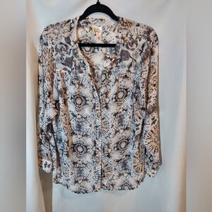 Fig and Flower Black and Brown Floral Blouse